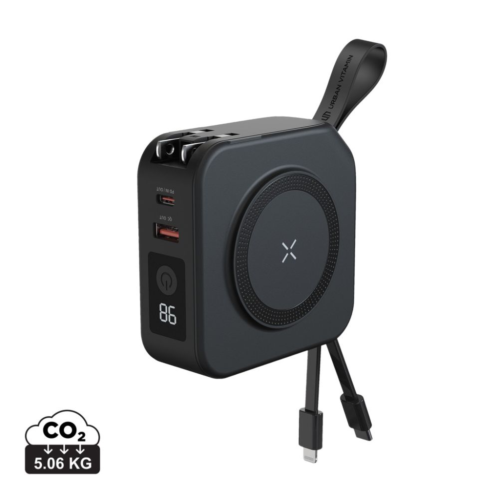 Ārējais akumulators Urban Vitamin Saratoga 5 in 1 ar 10 000 mAh ar jūsu logo