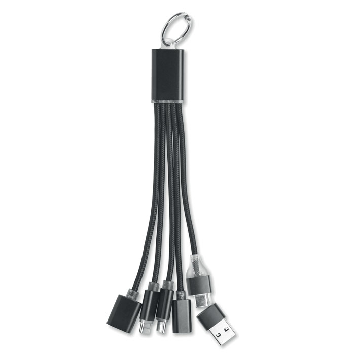 HUBLUE aluminium charging cable keyring with HUB function and your logo