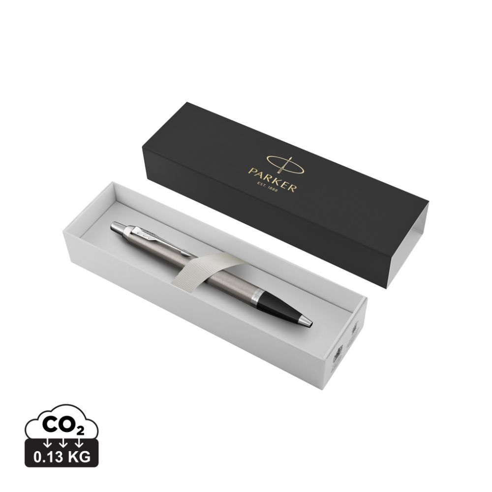 Parker IM ESSENTIAL metal ballpoint pen with blue ink and gift box, with your logo