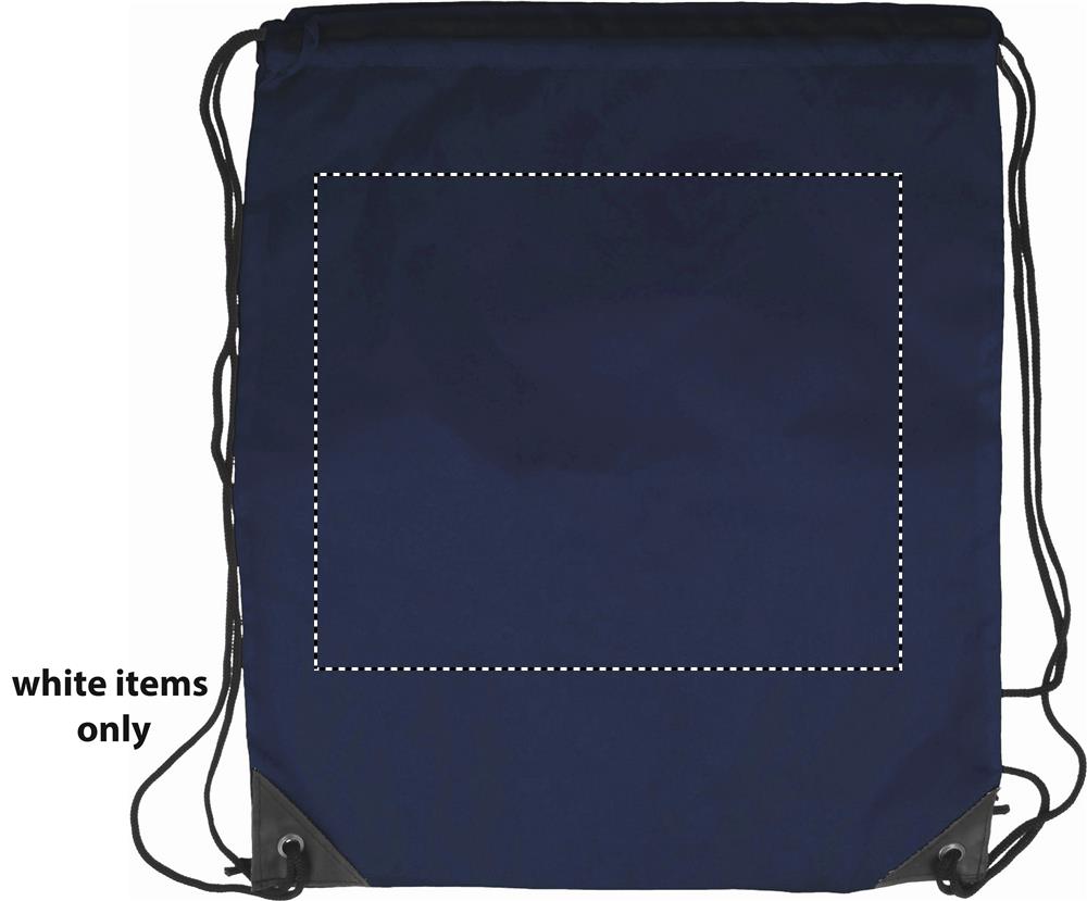 Print position FRONT ON WHITE