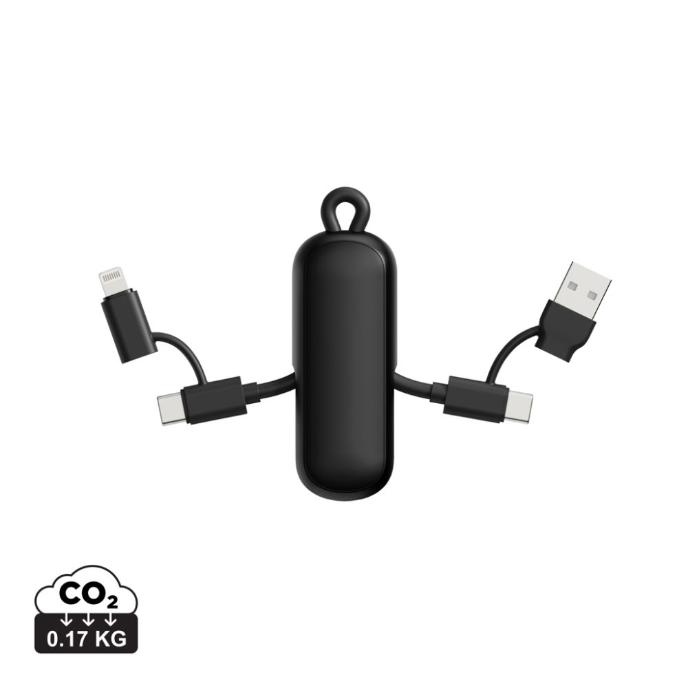 Urban Vitamin Dublin 100W 4-in-1 keychain charging cable with your logo