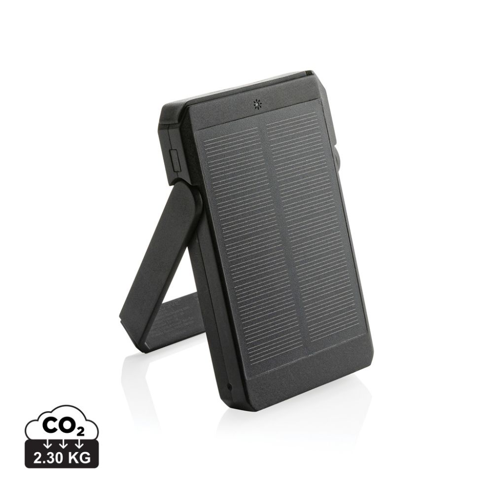 Saules powerbank Skywave 5000 mAh ar bezvadu uzlādi 10 W ar jūsu logo