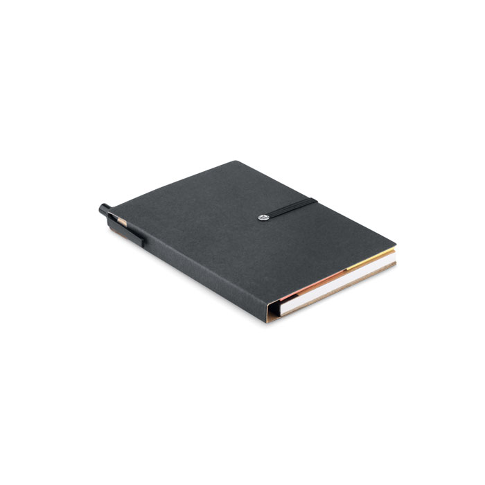 RECONOTE recycled carton notebook with pen and sticky notes with your logo