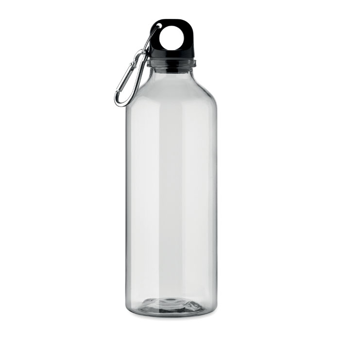 RPET drinking bottle MOSS RE500 with carabiner, 500 ml, with your logo