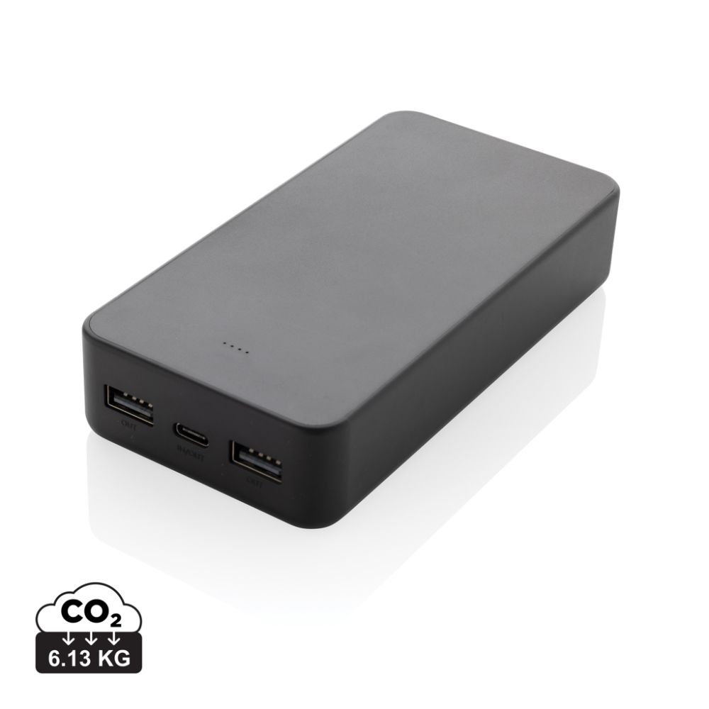 Boostcore RCS recycled ABS powerbank 20,000 mAh, 3 ports, with your logo