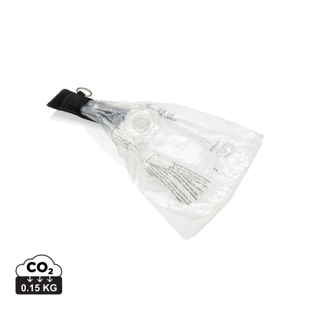 Keychain CPR mask P265.24 with non-return valve and your logo