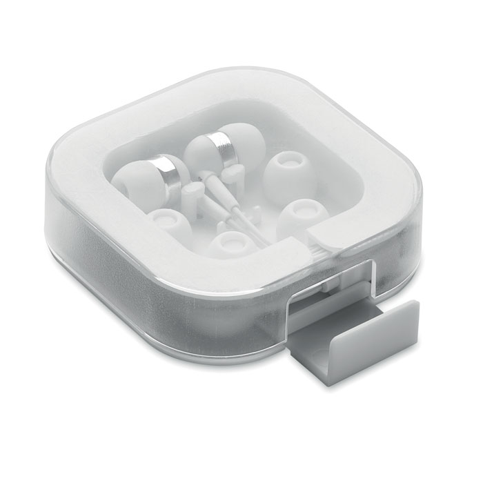 MUSISOFT C earphones with USB-C connector and phone stand case, with your logo