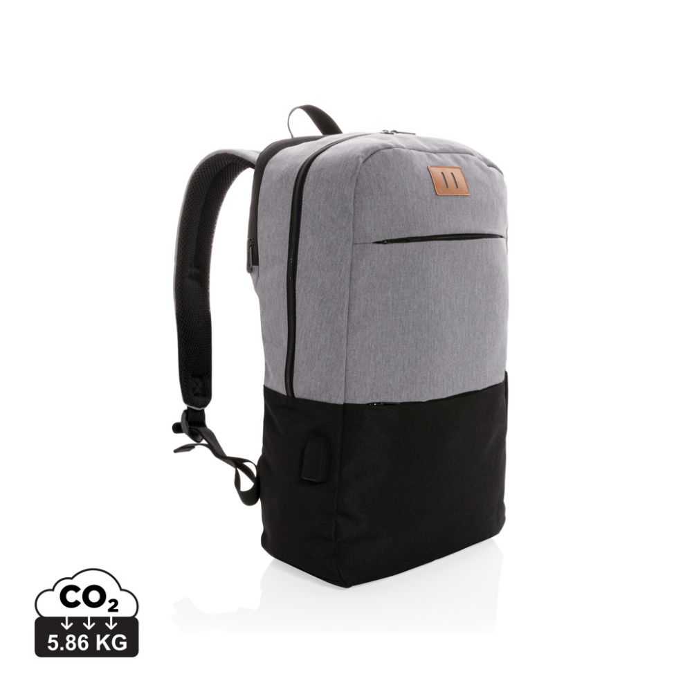 Laptop backpack Modern 15.6" with USB port and RFID protection, with your logo