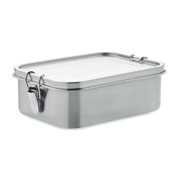 Stainless steel lunch box SAO 1200 ml with secure side buckles, with your logo