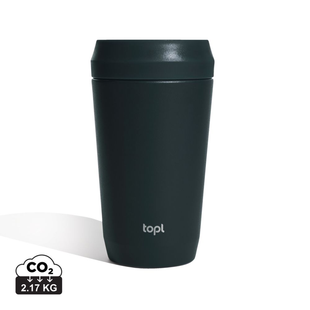 Termokrūze Topl no pārstrādāta tērauda 354 ml ar 360° vāku un jūsu logo