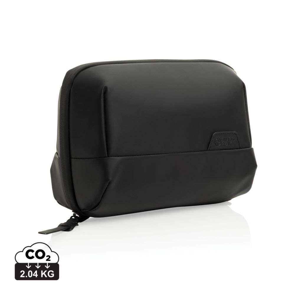 Travel pouch Swiss Peak OSLO RCS with angled zip opening with your logo