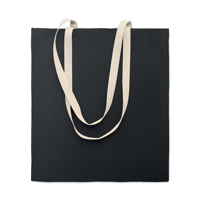 Cotton shopping bag ZEVRA COLOUR with long handles and your logo