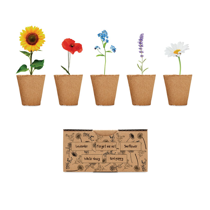 Ziedu audzēšanas komplekts FLOWERS ar jūsu logo