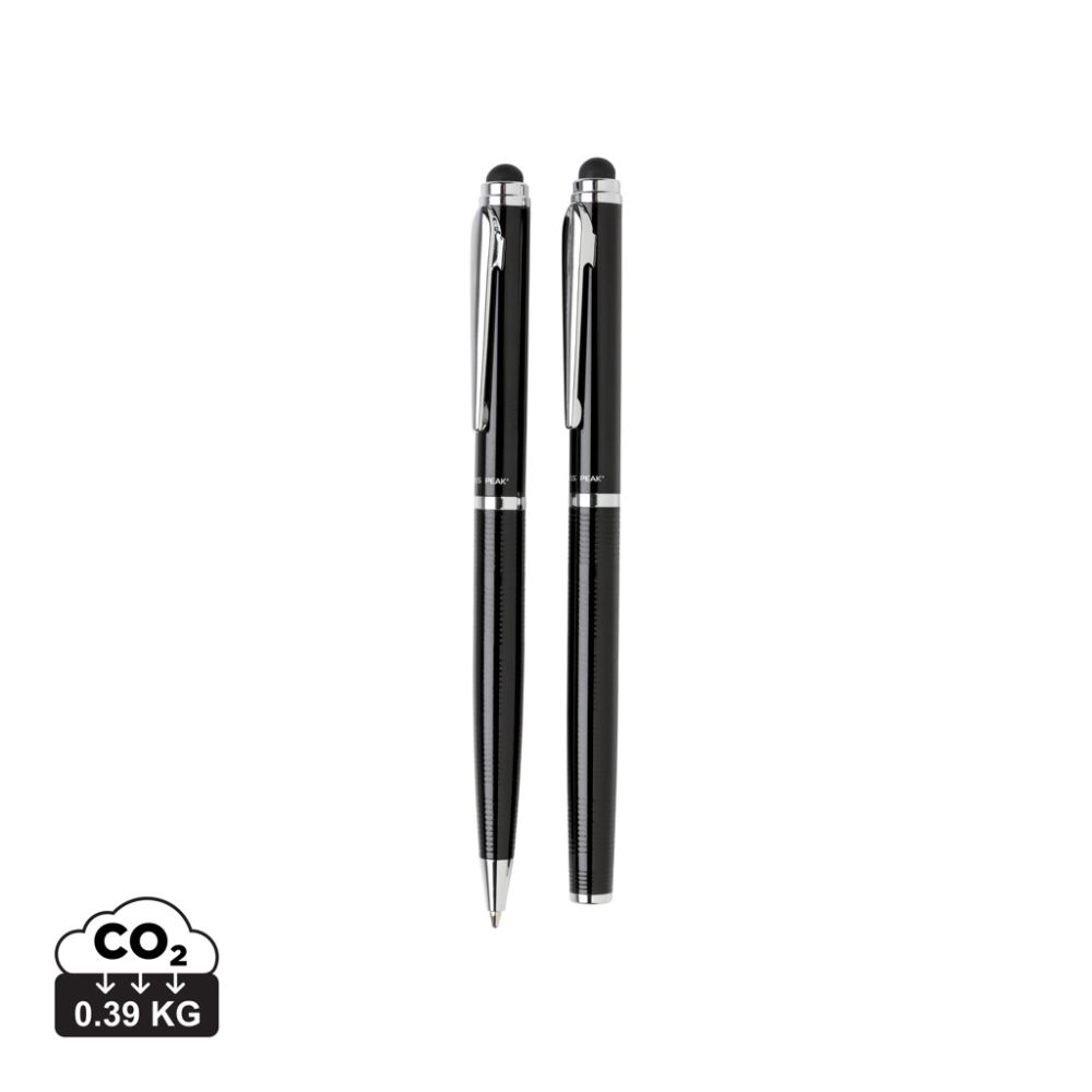 Swiss Peak deluxe pen set with stylus and gift tube with your logo