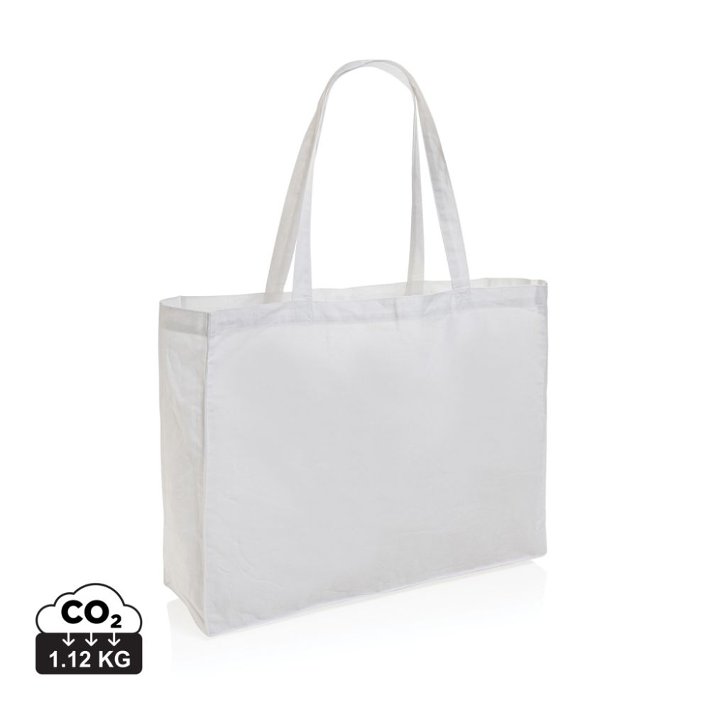 Impact AWARE™ recycled cotton shopper 145 g with 14 cm gusset with your logo