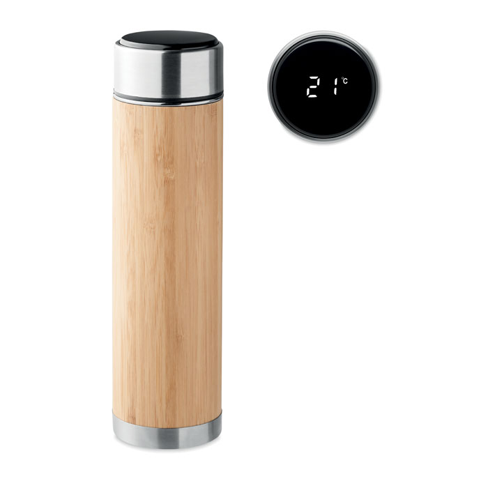 PANAY 480 ml vacuum flask with LED thermometer and tea infuser, with your logo