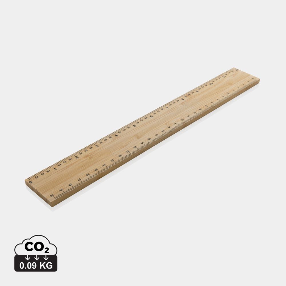 Bamboo ruler Timberson 30 cm, extra thick, double sided, with your logo
