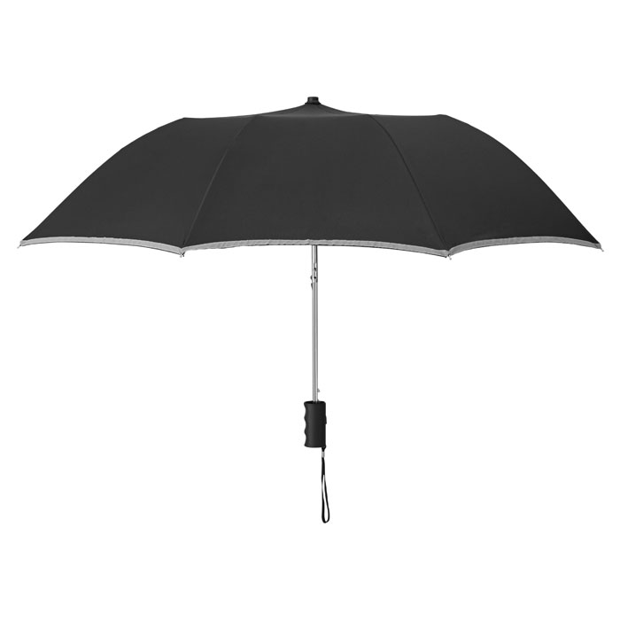 Folding umbrella NEON with reflective trim and auto open with your logo