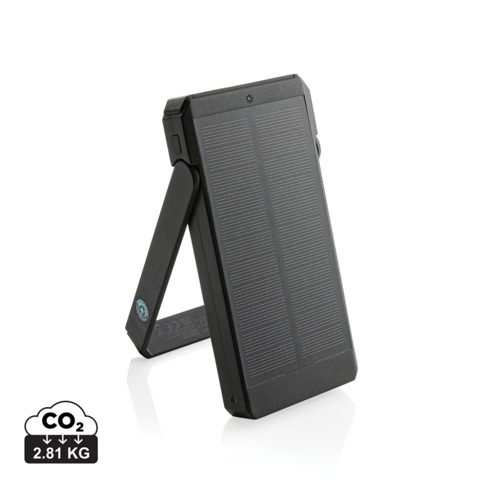 Solar powerbank Skywave 10000 mAh made of recycled ABS with your logo