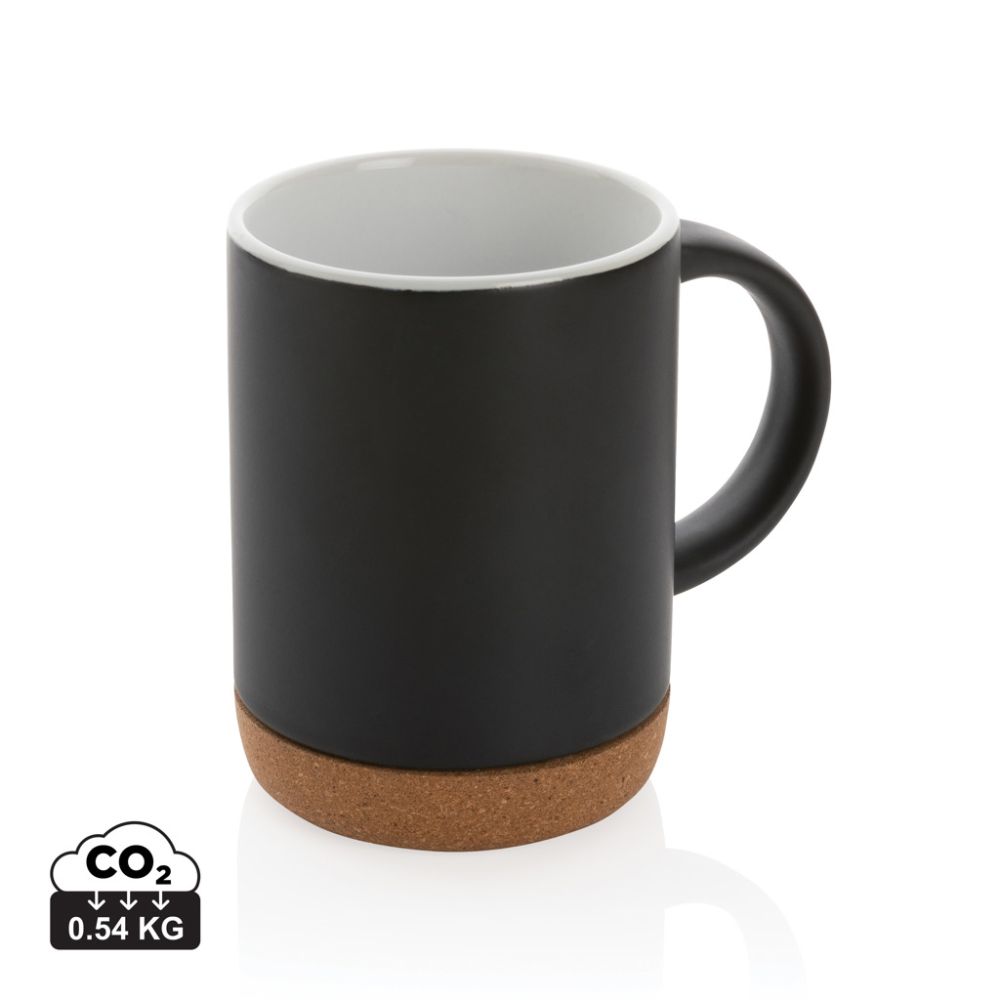 Keramikas krūze P434.08 ar korķa pamatni 280 ml ar jūsu logo