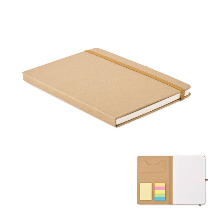 A5 notebook STICKNOTE made of recycled paper with sticky notes, with your logo