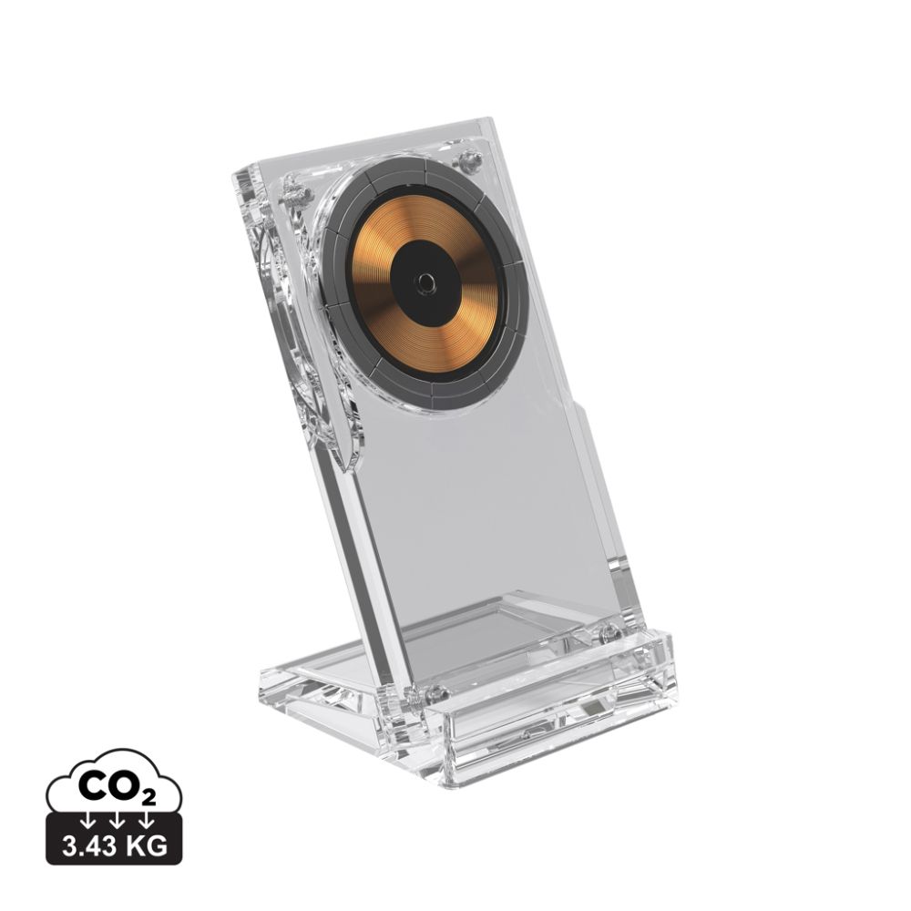Magcharge 15W magnetic wireless charging stand, acrylic, with your logo