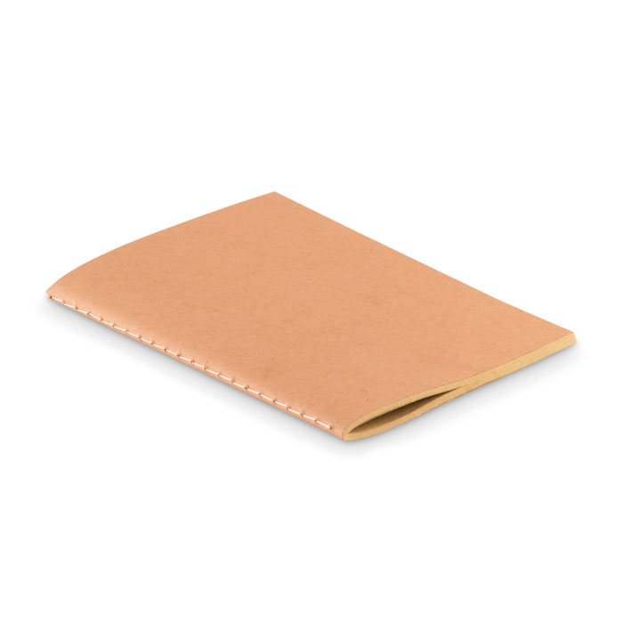 A6 recycled notebook MINI PAPER BOOK, sewn, 80 plain pages, with your logo