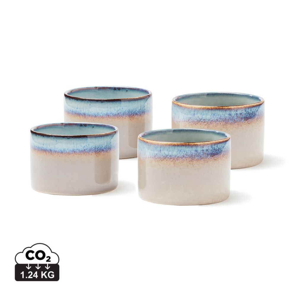 VINGA Nomimono mini bowl set, 4 pcs, triple-glazed stoneware with your logo