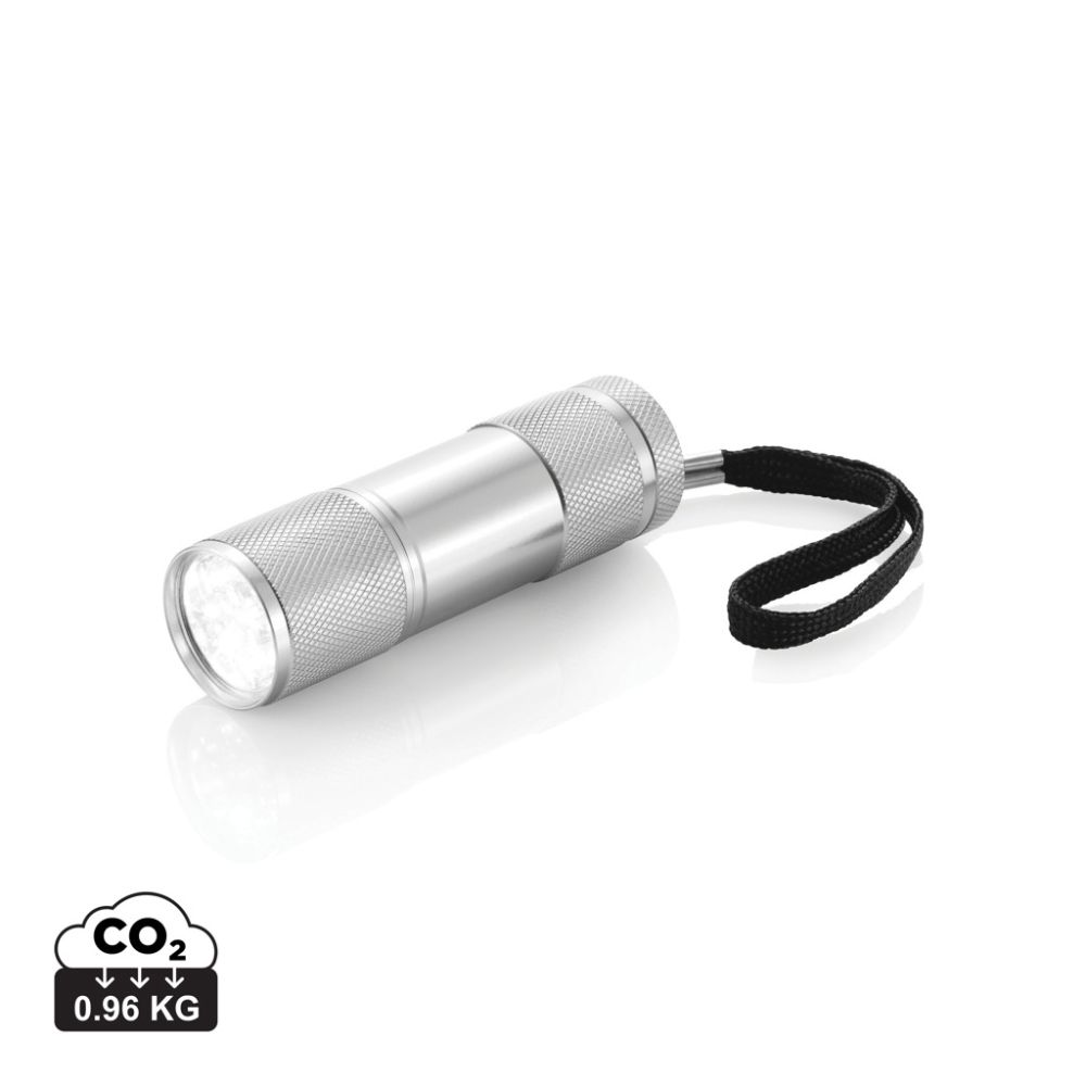 Quattro aluminium torch with 9 white LEDs with your logo