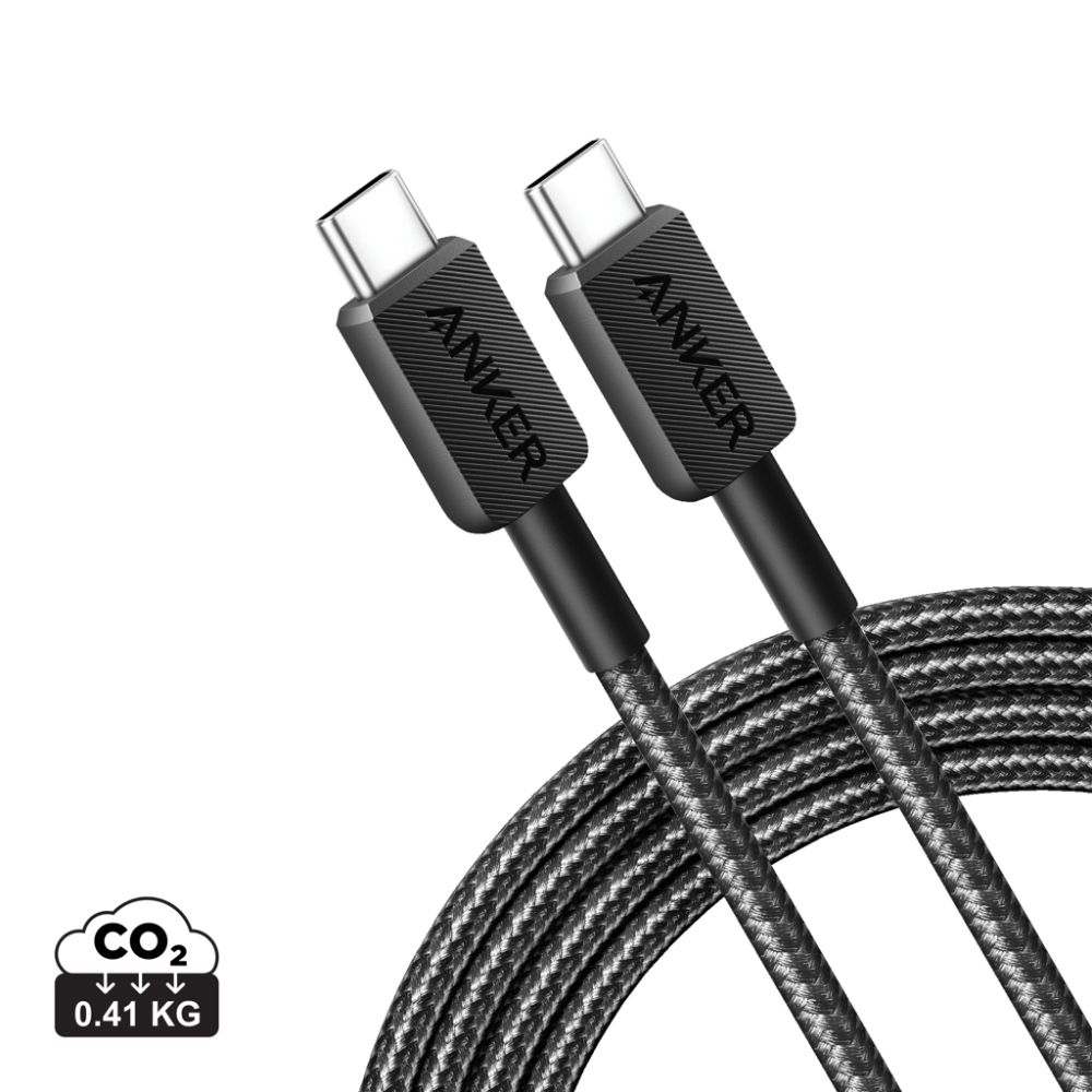 USB-C uz USB-C kabelis Anker 322 ar pīto neilona apvalku 1,8 m, 60 W, ar jūsu logo