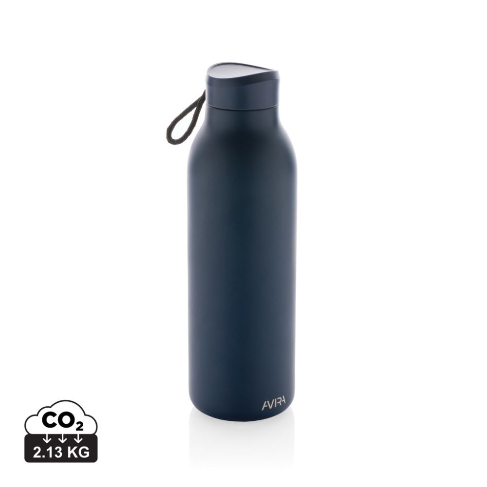 Vacuum bottle Avira Avior 500 ml, recycled steel, keeps drinks cold for 20 hours, with your logo