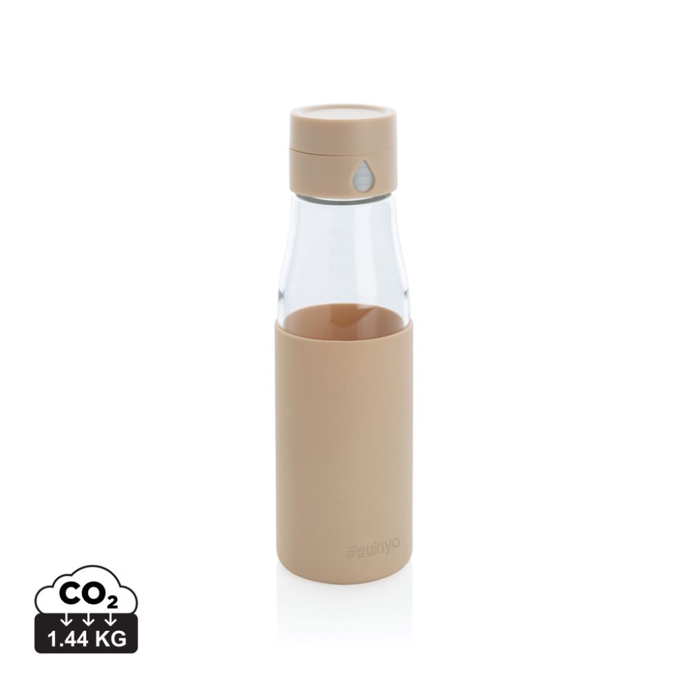 Stikla pudele Ukiyo ar ūdens patēriņa uzskaiti 600 ml ar jūsu logo