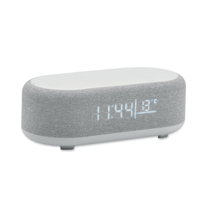 TUONO wireless charging speaker with weather station, 15 W, with your logo