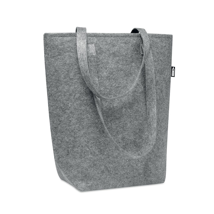 TASLO RPET felt shopping bag with long handles and wide base, with your logo