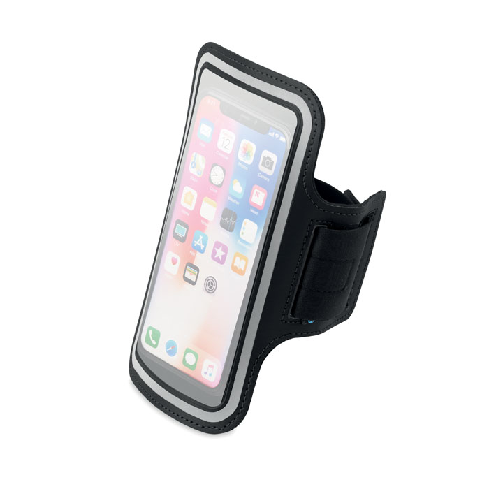 Neoprēna tālruņa apvalks uz rokas ARMPHONE + ar atstarojošu detaļu ar jūsu logo