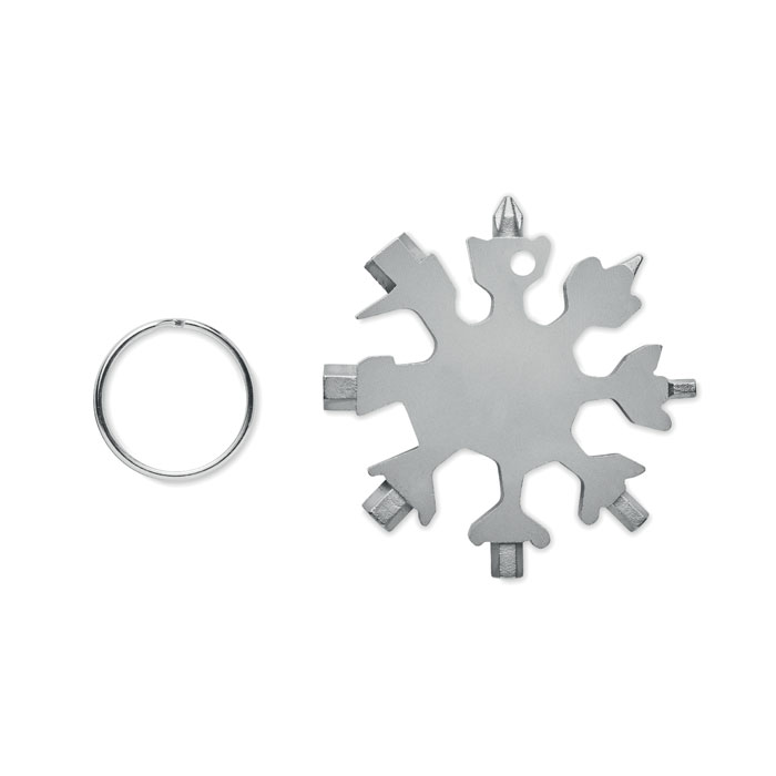 Stainless steel multi-tool FLOQUET 17-in-1, snowflake shape, with your logo