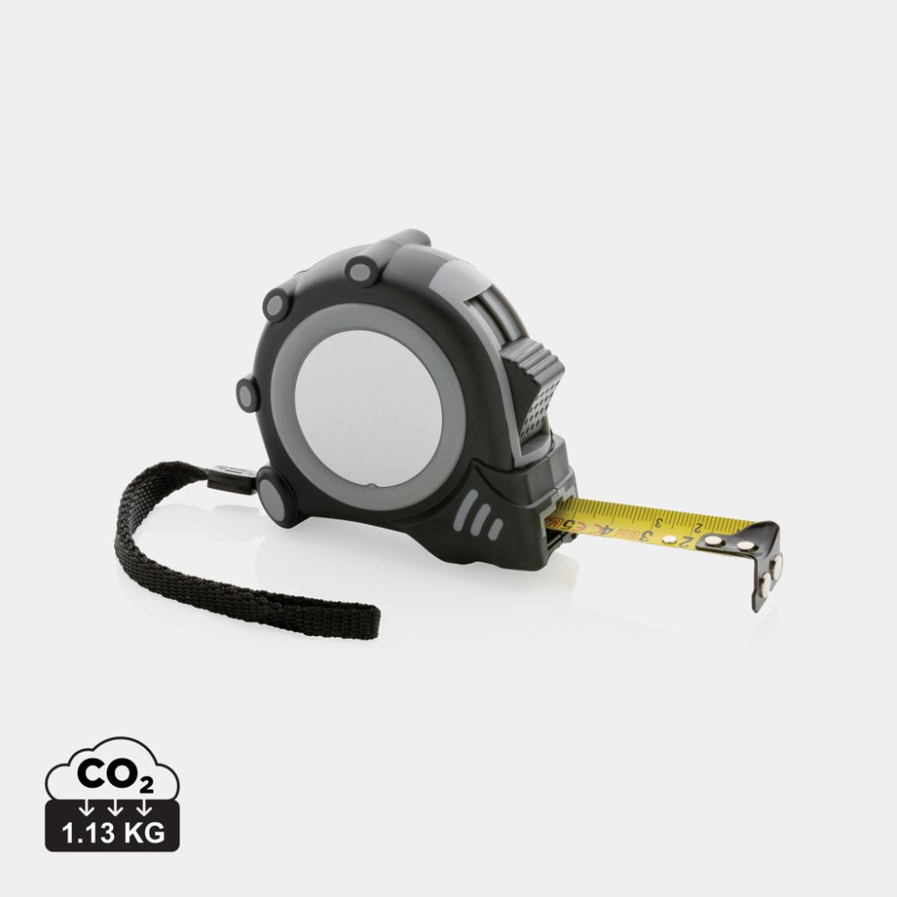Mērlente Grip 5 m / 19 mm no pārstrādāta ABS ar gumijotu rokturi un logo