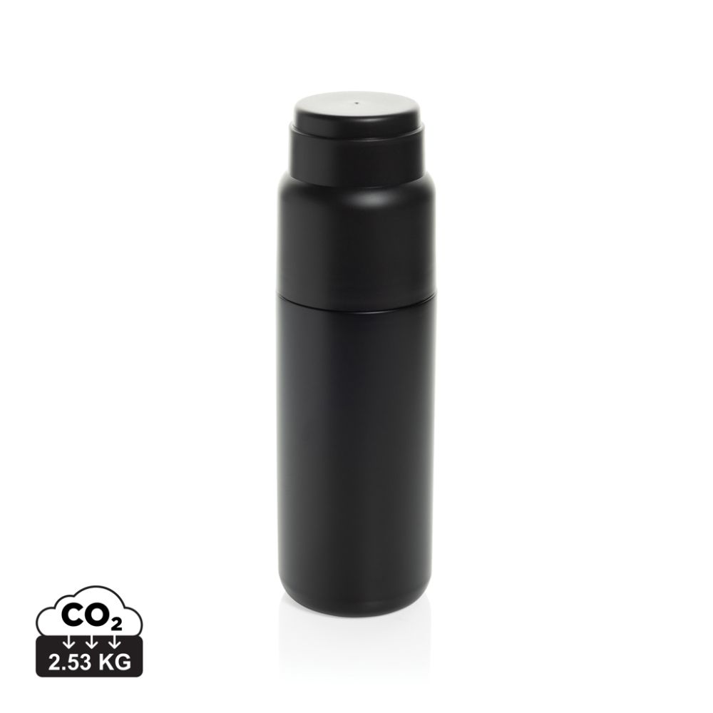 Thermocup RCS recycled vacuum flask 500 ml with cup lid, with your logo