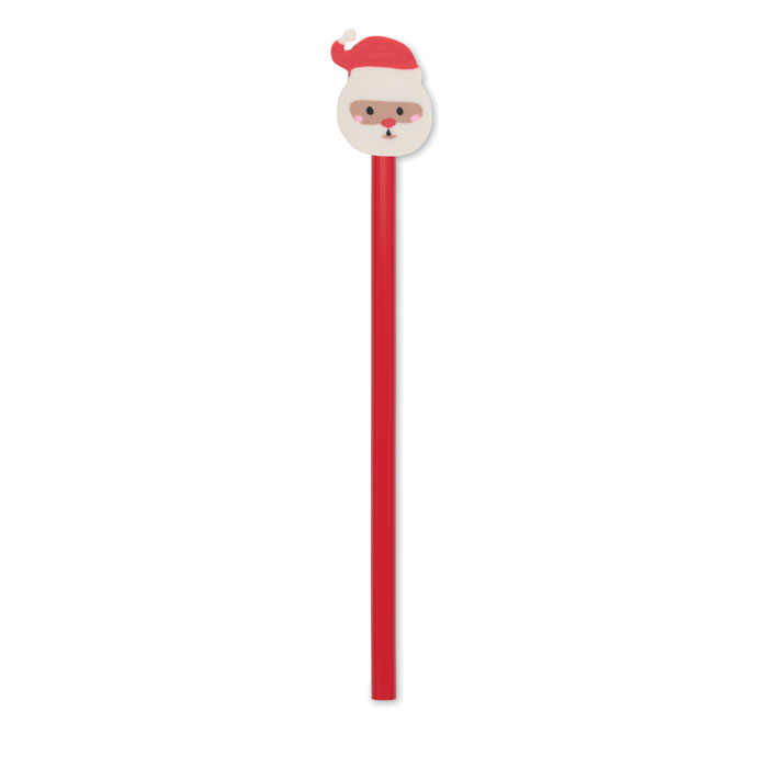 Ziemassvētku zīmulis CLAUS ar dekoratīvu dzēšgumiju ar jūsu logo