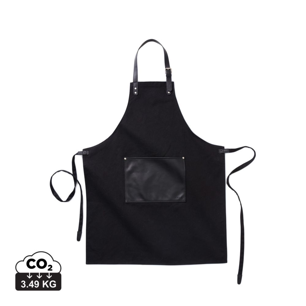 VINGA Casbas apron in thick cotton canvas with front pocket, with your logo