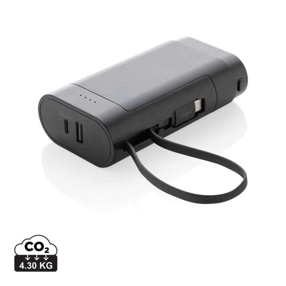 Power bank CycleCell 10 000 mAh ar izņemamu akumulatoru un jūsu logo