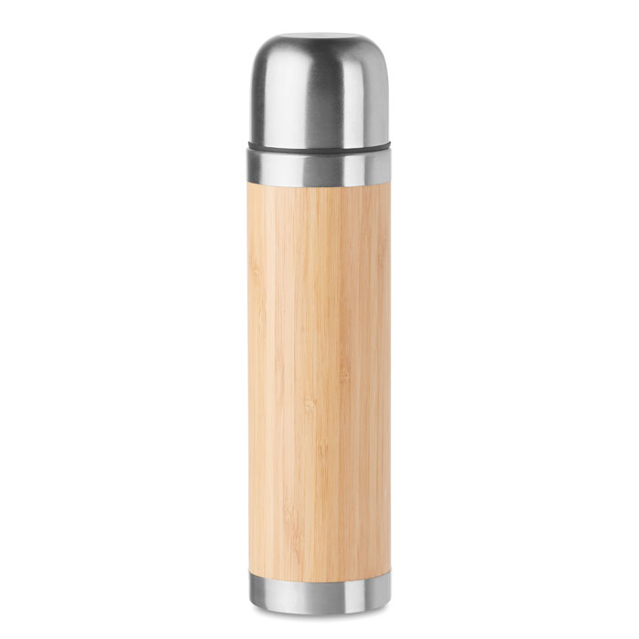 Termopudele CHAN BAMBOO 400 ml ar bambusa apvalku un jūsu logo