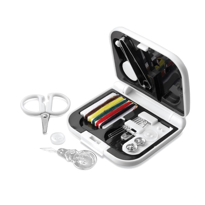 SASTRE compact sewing kit in a plastic box with your logo