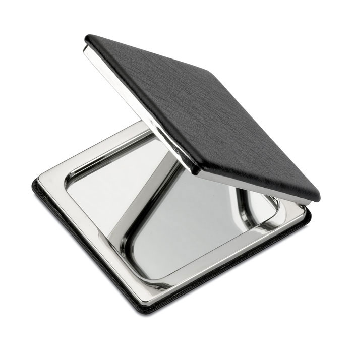 Double magnetic mirror GLOW with PU cover and your logo