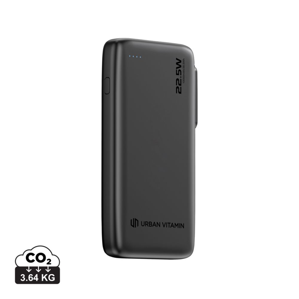 Urban Vitamin Emeryville 10,000 mAh power bank with built-in cable and your logo