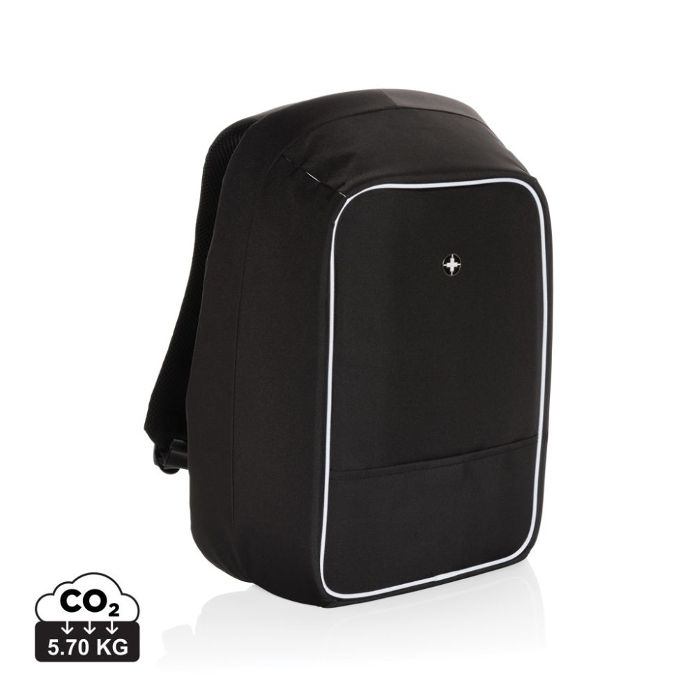 Swiss Peak AWARE™ anti-theft 15.6" laptop backpack with USB port and your logo