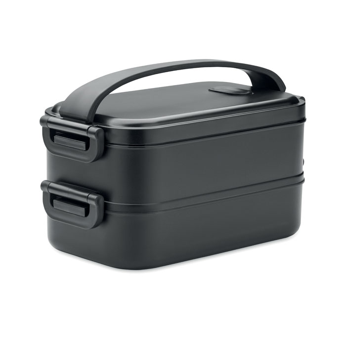 Two-tier lunch box IDOLUNCH in PP with removable divider and your logo