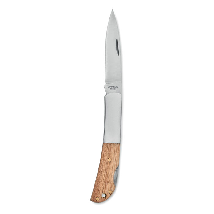 Foldable knife SKARP with acacia wood handle with your logo