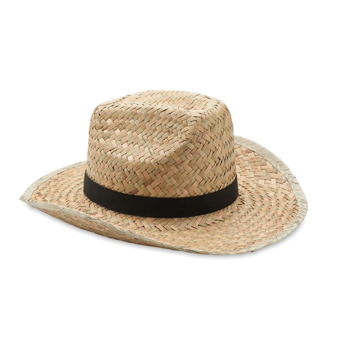 TEXAS paper straw cowboy hat with coloured band and your logo