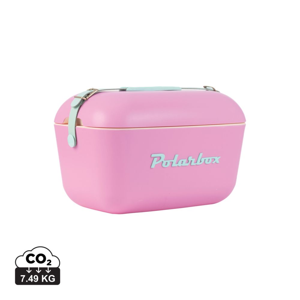 Polarbox Original Medium 12 L vintage cooler box with leather strap and your logo